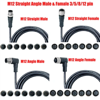 Konektor Kabel M12 3/5/8/12 Pin